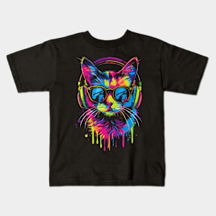 Cat DJ Spin-off Kids T-Shirt